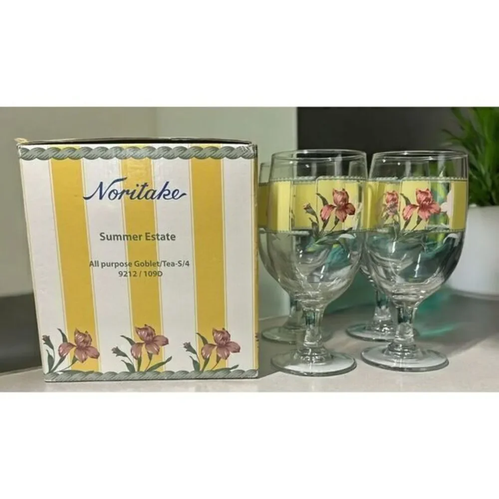 Set of 4 Vintage Summer State Ireland‎ Crystal Glasses Goblets 7